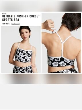 Victoria's secret pink ultimate corset push-up sports bra MEDIUM